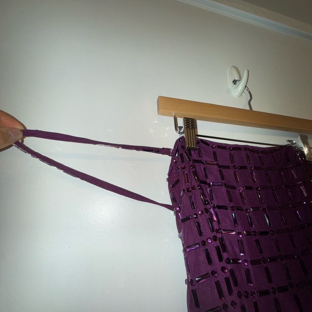 Oh Polly Deep Purple Beaded Dress - Picture 4 of 7